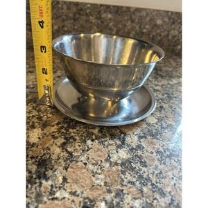Vintage Cultura 18-8 Stainless Steel 5.5/16" Bowl With 6" Underplate  Sweden